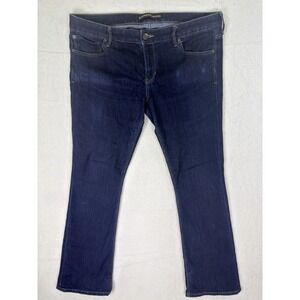 Express Jeans Womens 14 Blue Barely Bootcut Dark Wash Denim Low Rise Stretch